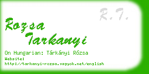 rozsa tarkanyi business card